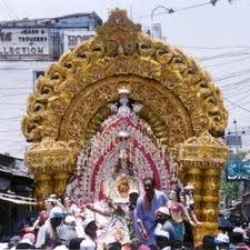 Lord Shiva-Parbati, the newly wedded couple visit the city to bless the devotees