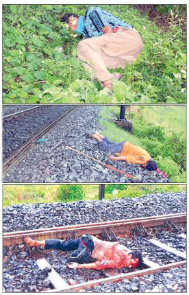 Three persons killed by a goods train in Sambalpur