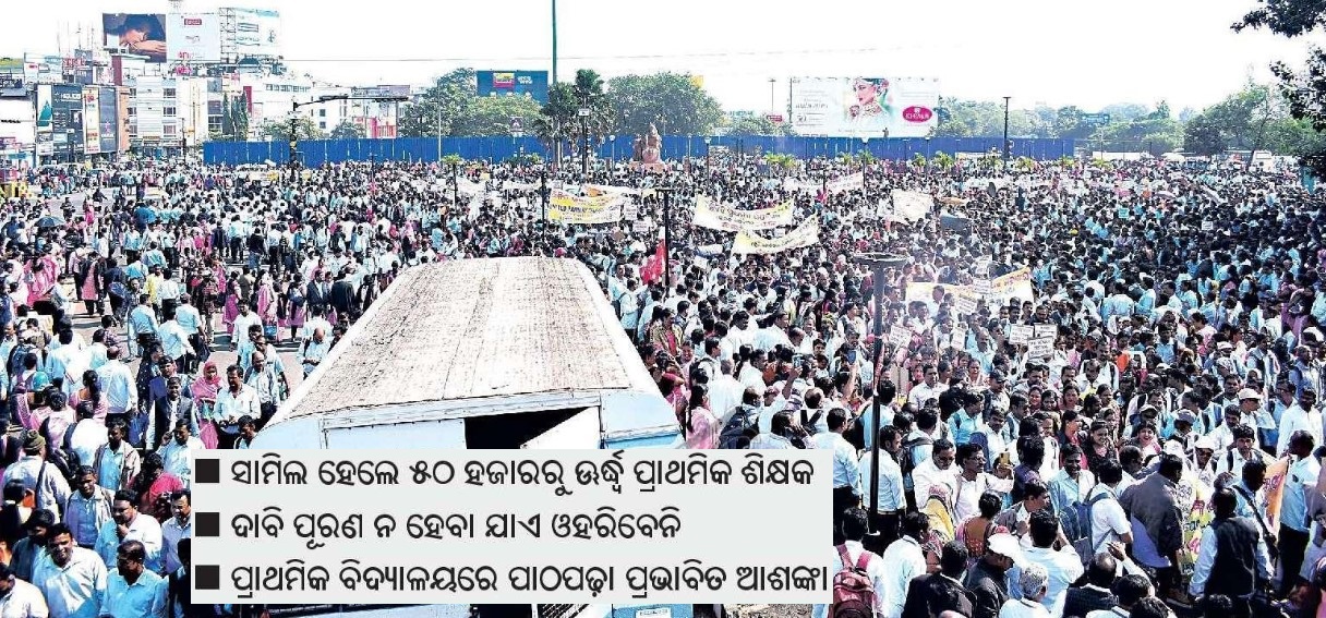 Teacher’s war roar as protest in the capital Bhubaneswar